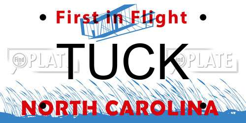 TUCK North Carolina License Plate