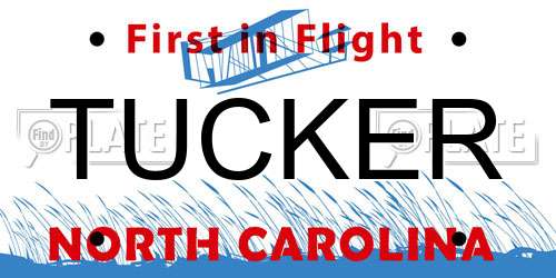 TUCKER North Carolina License Plate
