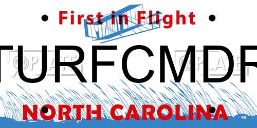 TURFCMDR North Carolina License Plate