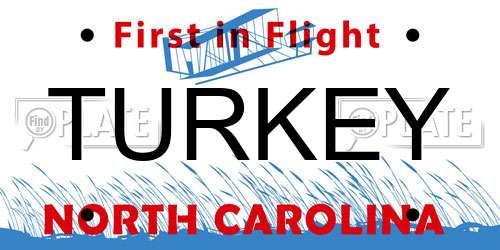 TURKEY North Carolina License Plate