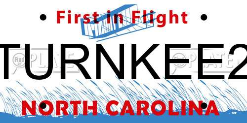 TURNKEE2 North Carolina License Plate