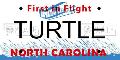 TURTLE North Carolina License Plate
