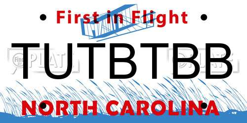 TUTBTBB North Carolina License Plate