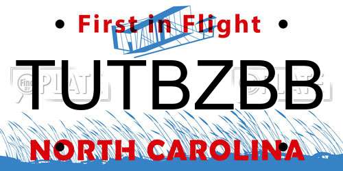 TUTBZBB North Carolina License Plate