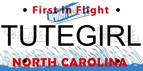 TUTEGIRL North Carolina License Plate