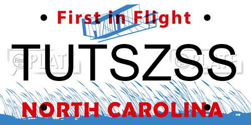 TUTSZSS North Carolina License Plate