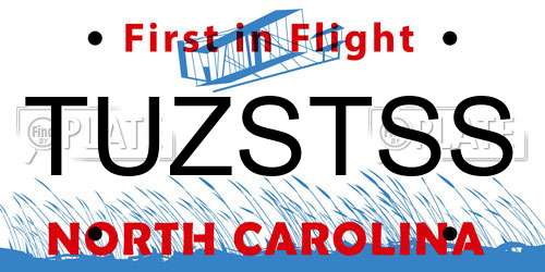 TUZSTSS North Carolina License Plate