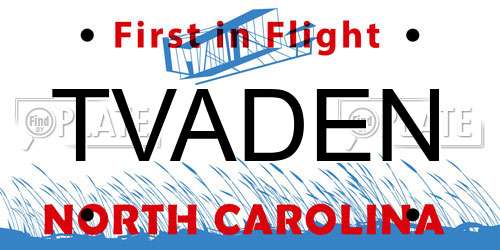 TVADEN North Carolina License Plate