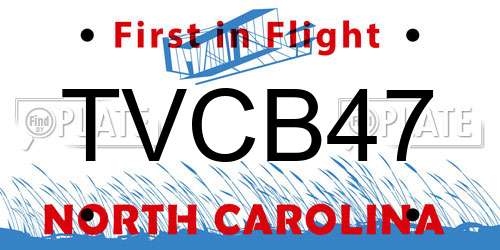 TVCB47 North Carolina License Plate