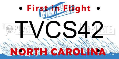 TVCS42 North Carolina License Plate