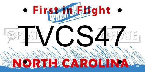 TVCS47 North Carolina License Plate