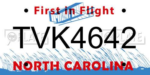 TVK4642 North Carolina License Plate