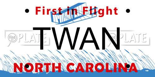 TWAN North Carolina License Plate