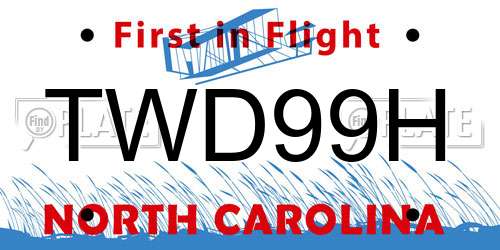 TWD99H North Carolina License Plate
