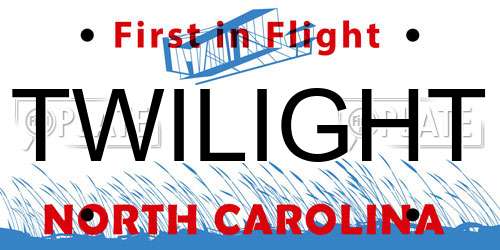 TWILIGHT North Carolina License Plate