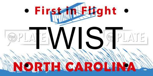 TWIST North Carolina License Plate
