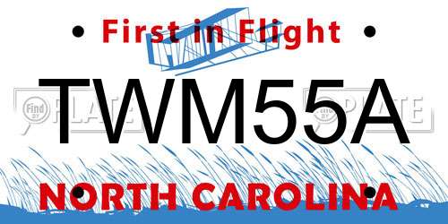 TWM55A North Carolina License Plate