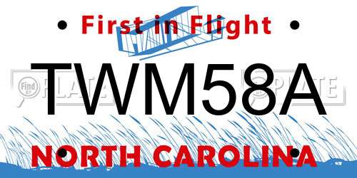 TWM58A North Carolina License Plate