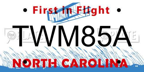 TWM85A North Carolina License Plate