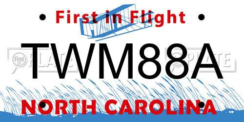 TWM88A North Carolina License Plate