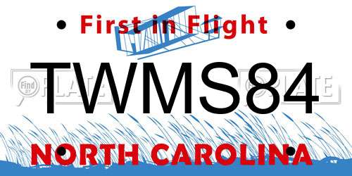 TWMS84 North Carolina License Plate
