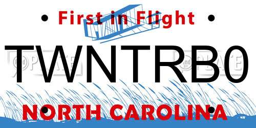 TWNTRB0 North Carolina License Plate
