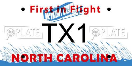 TX1 North Carolina License Plate