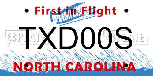 TXD00S North Carolina License Plate