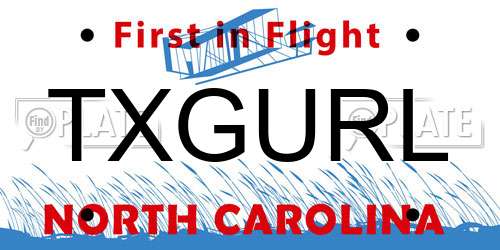 TXGURL North Carolina License Plate