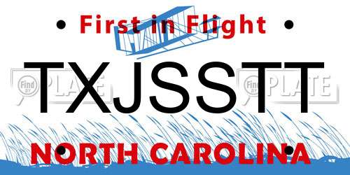 TXJSSTT North Carolina License Plate