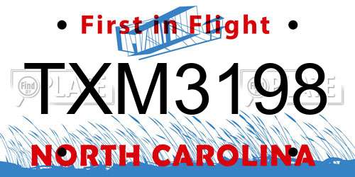 TXM3198 North Carolina License Plate