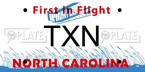 TXN North Carolina License Plate