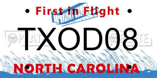 TXOD08 North Carolina License Plate