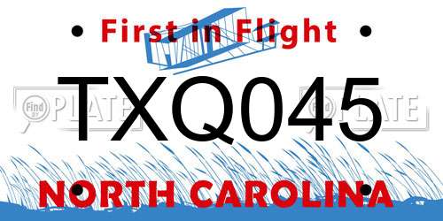 TXQ045 North Carolina License Plate