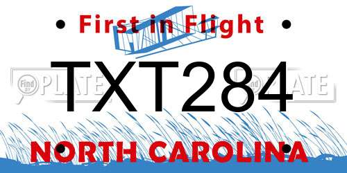 TXT284 North Carolina License Plate