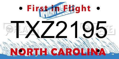TXZ2195 North Carolina License Plate