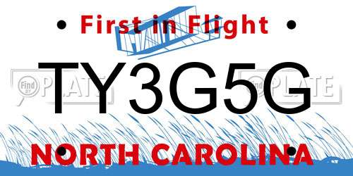 TY3G5G North Carolina License Plate
