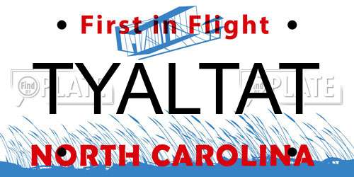 TYALTAT North Carolina License Plate