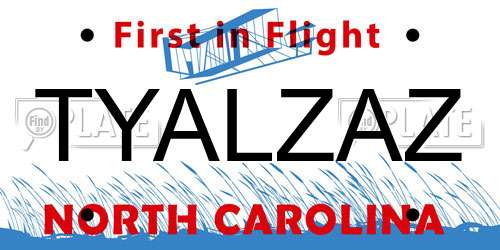 TYALZAZ North Carolina License Plate
