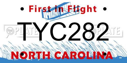 TYC282 North Carolina License Plate