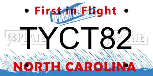 TYCT82 North Carolina License Plate