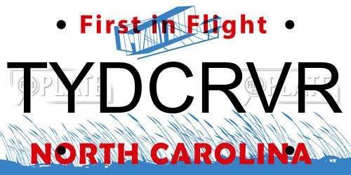 TYDCRVR North Carolina License Plate
