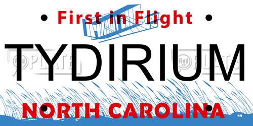 TYDIRIUM North Carolina License Plate