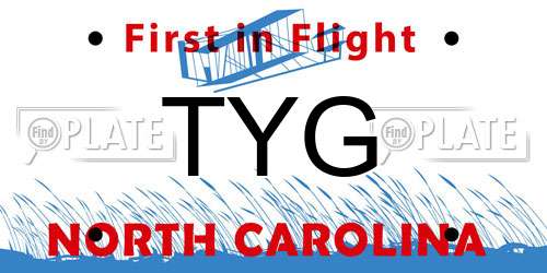 TYG North Carolina License Plate