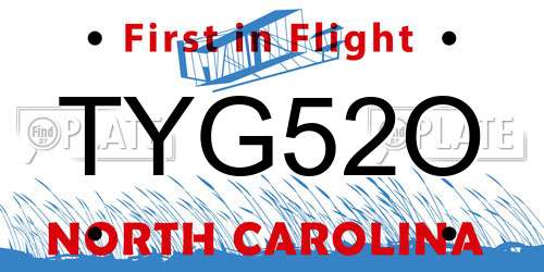 TYG52O North Carolina License Plate