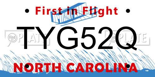 TYG52Q North Carolina License Plate