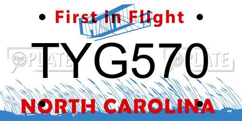 TYG570 North Carolina License Plate