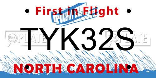 TYK32S North Carolina License Plate