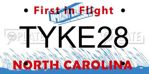 TYKE28 North Carolina License Plate