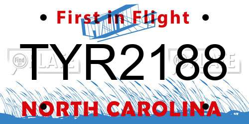 TYR2188 North Carolina License Plate